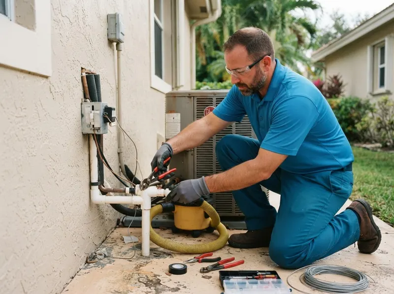 Condensate Drain Line Clearing and Overflow Protection in Deerfield Beach, FL